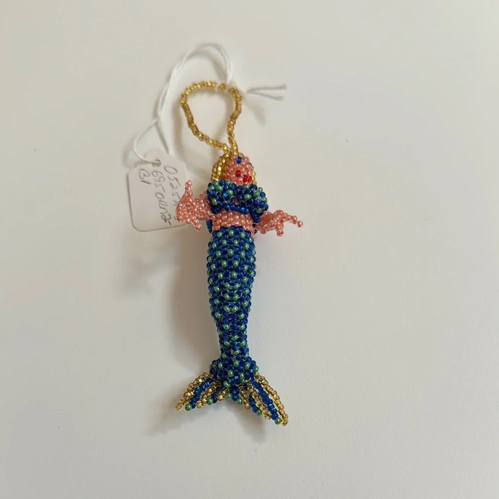 Beaded Mermaid Fish Ornament